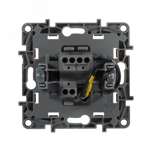 Выключатель 1-клавишный проходной с подсветкой/индикацией 10А безвинтовое крепление слоновая кость ETIKA - фото 2