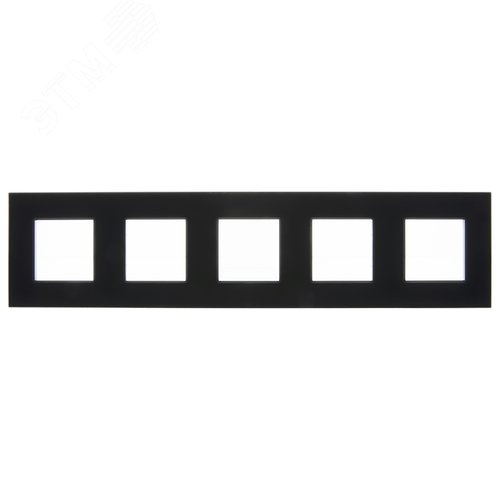 SKANDY Рамка 5-местная SK-F25Bl стекло черный IEK - фото 4