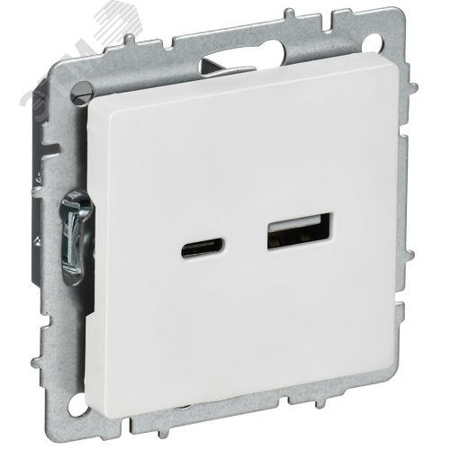 Изображение товара BRITE Розетка USB A+C 18Вт РЮ11-1-БрАБ арктический белый IEK (шт)