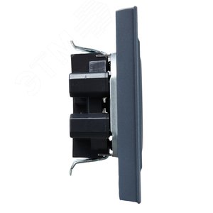 BRITE Розетка 2-местная без заземления с защитными шторками 10А в сборе РСш12-2-БрМ маренго IEK - фото 3