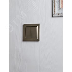 BRITE Выключатель двухклавишный 10А в сборе ВСР10-2-0-БрШ шампань IEK - фото 7