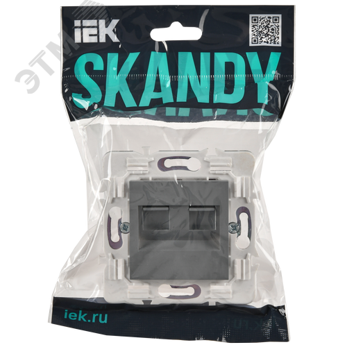 SKANDY Розетка компьютерная двойная RJ45 кат.6 SK-K04Gr серый IEK - фото 2