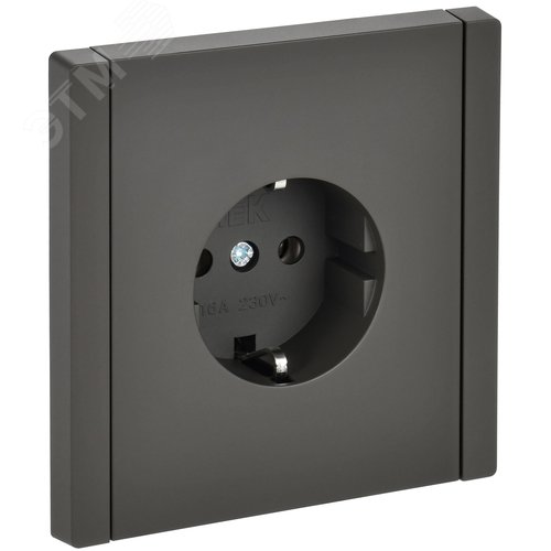 FORTE&PIANO Розетка 1-местная с заземлением без защитных шторок безвинтовое крепление 16А FP314 серый IEK - фото 1