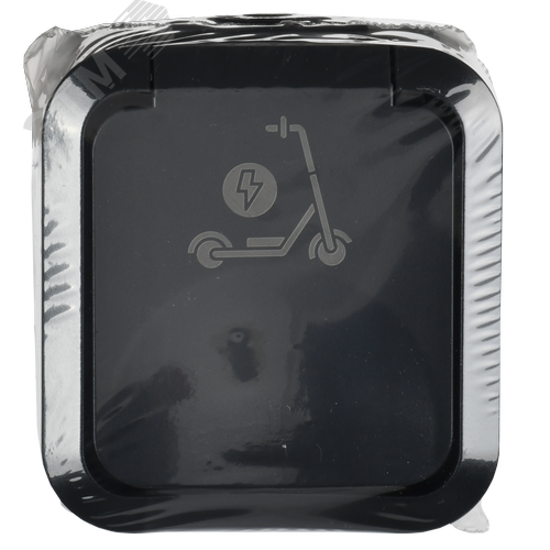 TORS Розетка 1-местная с заземлением защитными шторками и крышкой с иконкой самокат 16А IP55 TS121 графит IEK - фото 2