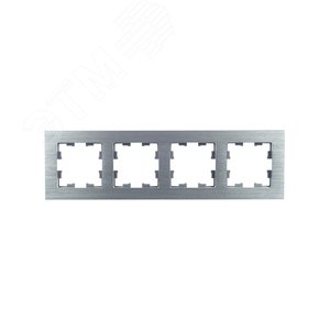 BRITE Рамка 4 поста РУ-4-1-БрА металл алюминий - фото 2