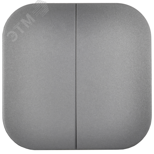 GLORY Выключатель 2-клавишный для открытой установки 10А ВС20-2-0-ХСм сталь матовый IEK - фото 3