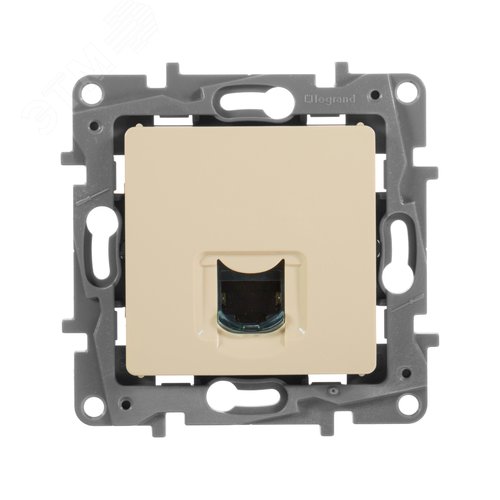 Розетка компьютерная RJ45 категория 6 UTP слоновая кость ETIKA - фото 3