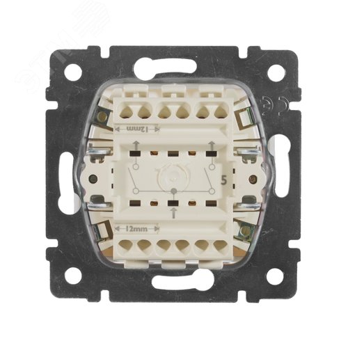 Выключатель 2-клавишный схема 5 10А безвинтовое крепление белый VALENA - фото 4