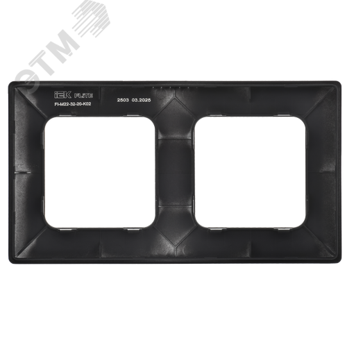 FLITE CLASSIC Рамка 2-местная РУ-2-К-ФлЧ черный IEK - фото 5