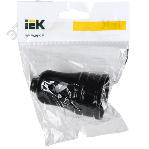 Гнездо штепсельное с заземлением черное 16А - фото 2