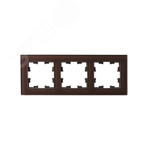 BRITE Рамка 3 поста РУ-3-2-БрТБ стекло темная бронза - фото 2