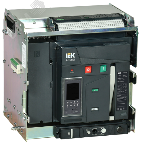 Изображение товара Выключатель автоматический воздушный выдвижного исполнения 4P типоразмер A 55кА 1250А расцепитель TD с комплектом аксессуаров 220В (шт)