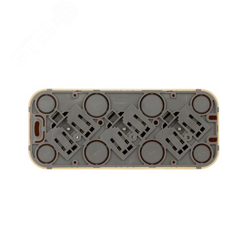 Розетка 3-местная для открытой установки с заземлением с защитными шторками с предварительным подключением 16А дерево QUTEO - фото 4