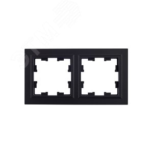 BRITE Рамка 2 поста РУ-2-БрЧ черный - фото 2