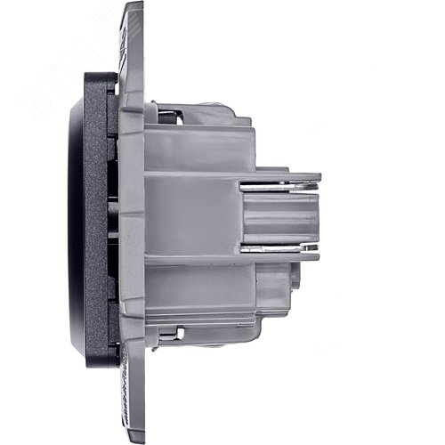 Розетка 1-местная с заземлением без защитных шторок 16А антрацит INSPIRIA - фото 3