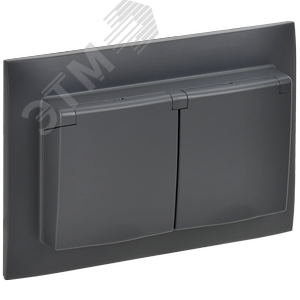 Изображение товара SKANDY Розетка 2-местная и крышкой 16А в сборе IP44 SK-R12T титан IEK (шт)