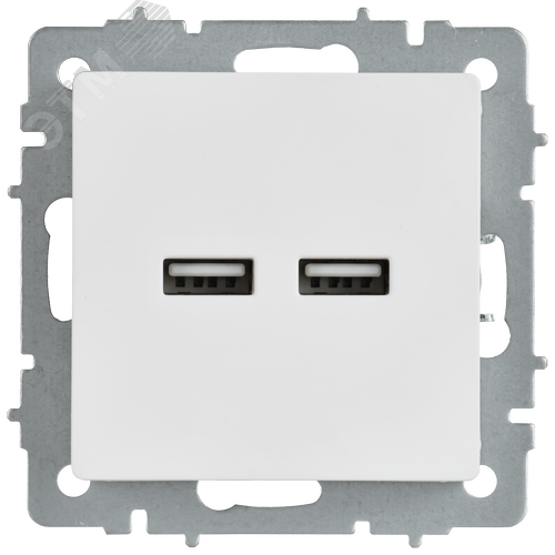 BRITE Розетка USB A+A 5В 3,1А РЮ10-1-БрАБ арктический белый IEK - фото 4