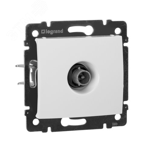 Розетка TV проходная белый VALENA - фото 1