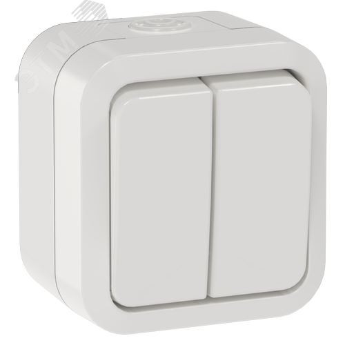 TORS Выключатель двухклавишный 10А IP55 TS305 белый IEK - фото 1