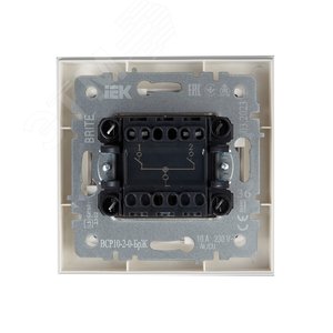 BRITE Выключатель двухклавишный 10А в сборе ВСР10-2-0-БрЖ жемчуг IEK - фото 5