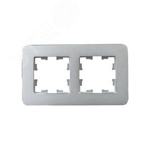 BRITE Рамка 2 поста РУ-2-1-Бр металл алюминий RE IEK - фото 2