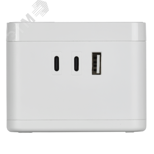 DOMINIC Удлинитель с беспроводной зарядкой 10Вт У02К 2 места 2P+PE 1,3м 3х1,0мм2 16А/250В USB A+C белый IEK - фото 8