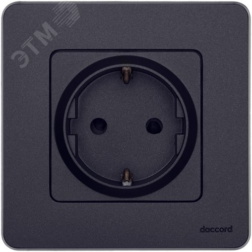 Розетка 1-местная с заземлением с защитными шторками 16А антрацит INSPIRIA - фото 4