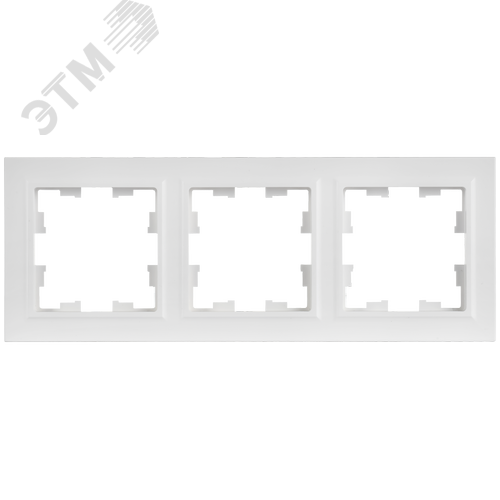 BRITE Рамка 3-местная РУ-3-БрАБ арктический белый IEK - фото 4