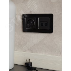 BRITE Рамка 2 поста РУ-2-1-Бр металл черный RE AL IEK - фото 5