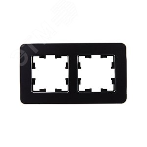 BRITE Рамка 2 поста РУ-2-1-Бр металл черный RE IEK - фото 2