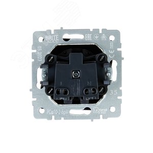 BRITE Розетка 1 пост без заземления с защитными шторками 10А РСш10-2-БрМ маренго IEK - фото 4