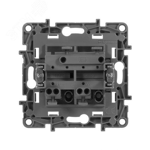 Выключатель 2-клавишный 10А безвинтовое крепление антрацит ETIKA - фото 5