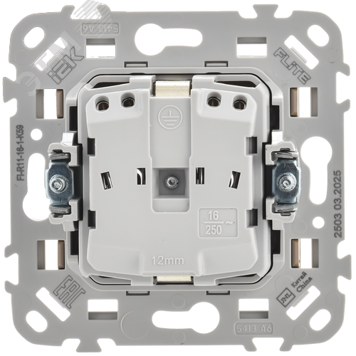 FLITE Розетка с заземлением без защитных шторок безвинтовое крепление 16А РС11-1-ФлХ хаки IEK - фото 6