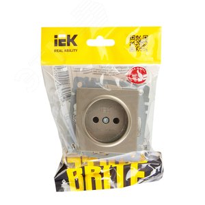BRITE Розетка без заземления без защитных шторок 10А РС10-1-0-БрШ шампань - фото 6