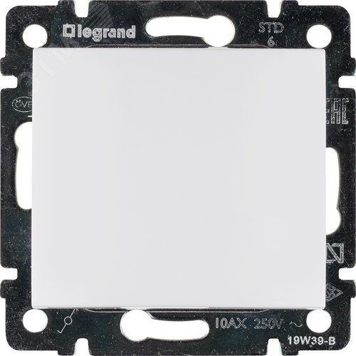 Выключатель 1-клавишный проходной схема 6 10А безвинтовое крепление белый VALENA - фото 5