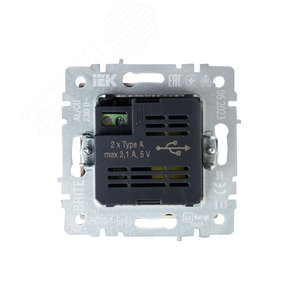 BRITE Розетка USB A+A 5В 3,1А РЮ10-1-БрКр бежевый - фото 4