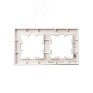 BRITE Рамка 2 поста РУ-2-2-Бр стекло розовый матовый IEK - фото 3