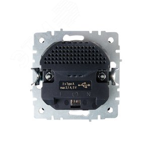 BRITE Розетка 1 пост с заземлением с защитными шторками 16А с USB A+A 5В 3,1А РЮш10-2-БрГ графит - фото 4