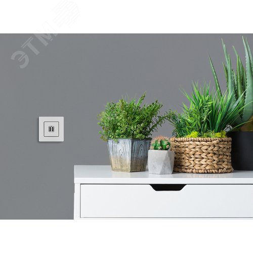 Розетка USB A+A 15Вт белый ETIKA - фото 6