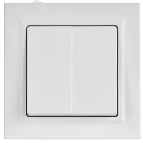 BRITE Выключатель 2-клавишный 10А безвинтовое крепление в сборе ВСР11-2-0-БрАБ арктический белый IEK - фото 3