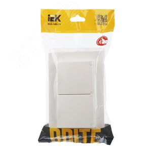 BRITE Розетка двойная с заземлением с защитными шторками и крышкой 16А в сборе IP44 РСбш12-3-44-БрЖ жемчуг - фото 2