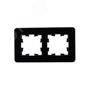BRITE Рамка 2 поста РУ-2-2-Бр стекло черный RE IEK - фото 2