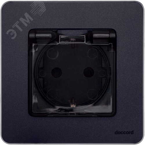 Розетка 1-местная с заземлением с защитными шторками и крышкой 16А IP44 антрацит INSPIRIA - фото 6