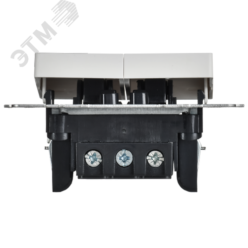 BRITE Выключатель 2-клавишный проходной 10А ВС10-2-6-БрАБ арктический белый IEK - фото 4