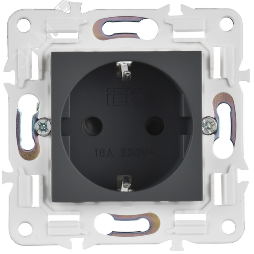SKANDY Розетка с заземлением с защитными шторками 16А SK-R04G графит IEK - фото 5