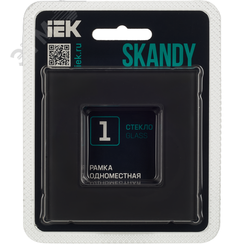 SKANDY Рамка 1-местная SK-F21G стекло графит IEK - фото 5