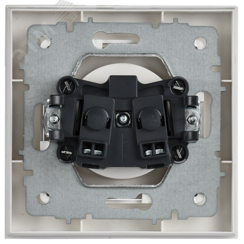 BRITE Розетка 1-местная без заземления без защитных шторок 10А в сборе РСР10-1-0-БрАБ арктический белый IEK - фото 4