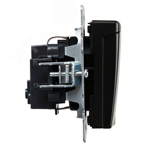 BRITE Розетка с заземлением с защитными шторками и крышкой 16А IP20 РСбш10-3-БрЧ черный - фото 3