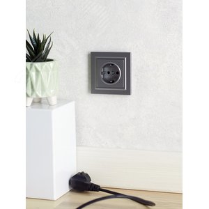 BRITE Розетка с заземлением без защитных шторок 16А РС11-1-0-БрС сталь - фото 8