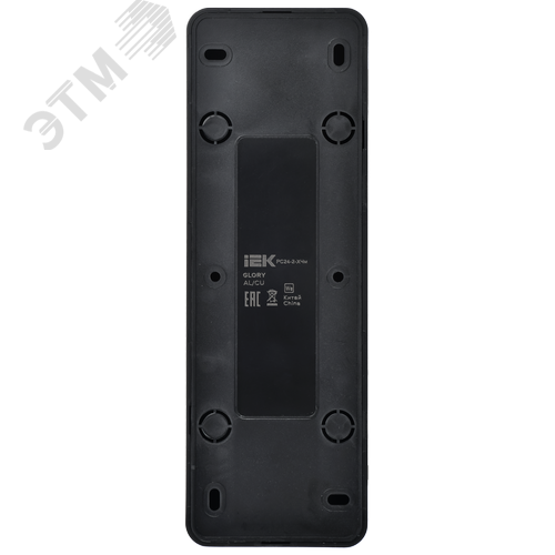 GLORY Розетка 4-местная для открытой установки без заземления без защитных шторок 10А РС24-2-ХЧм черный матовый IEK - фото 3